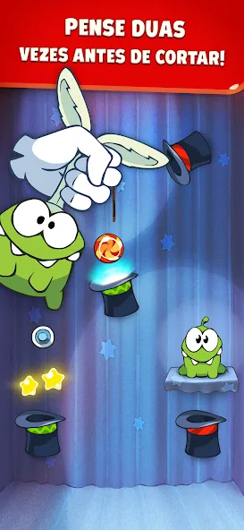 Ecra colorido do jogo Cut the Rope